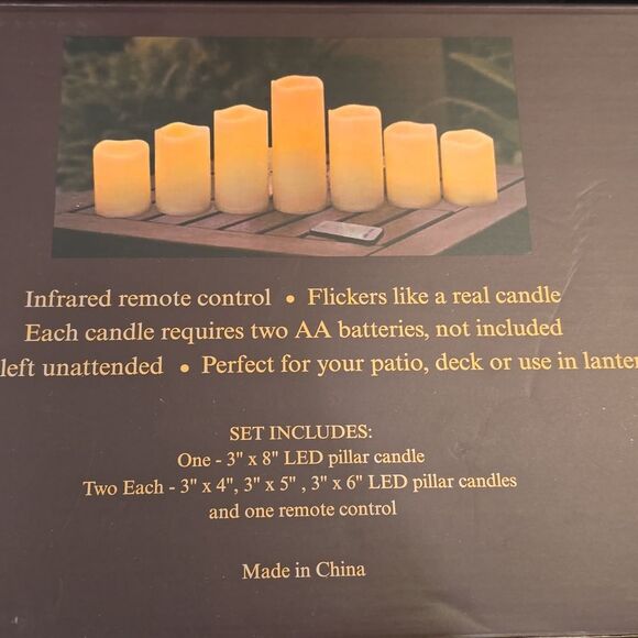 House & Garden Weather Resistant 7-PC Indoor/Outdoor LED Flameless Candles - Picture 8 of 8